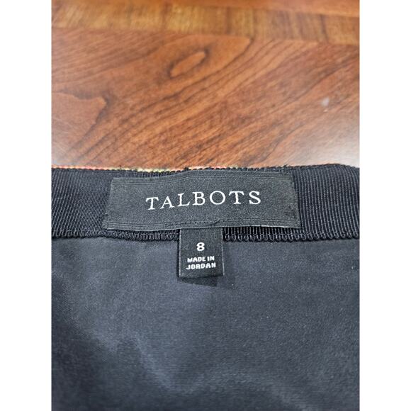 Talbots Red Tartan Plaid Holiday Skirt Wool Blend Classic Preppy Size 8 - Picture 3 of 9